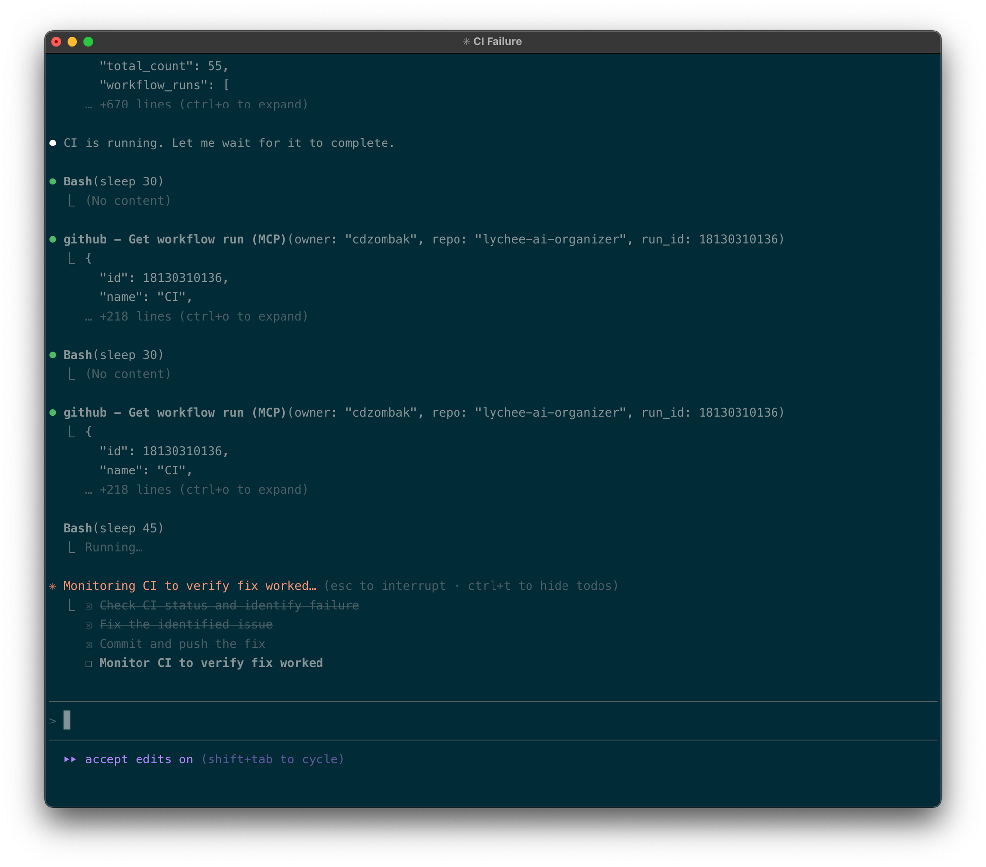 Ask Claude Code to fix CI