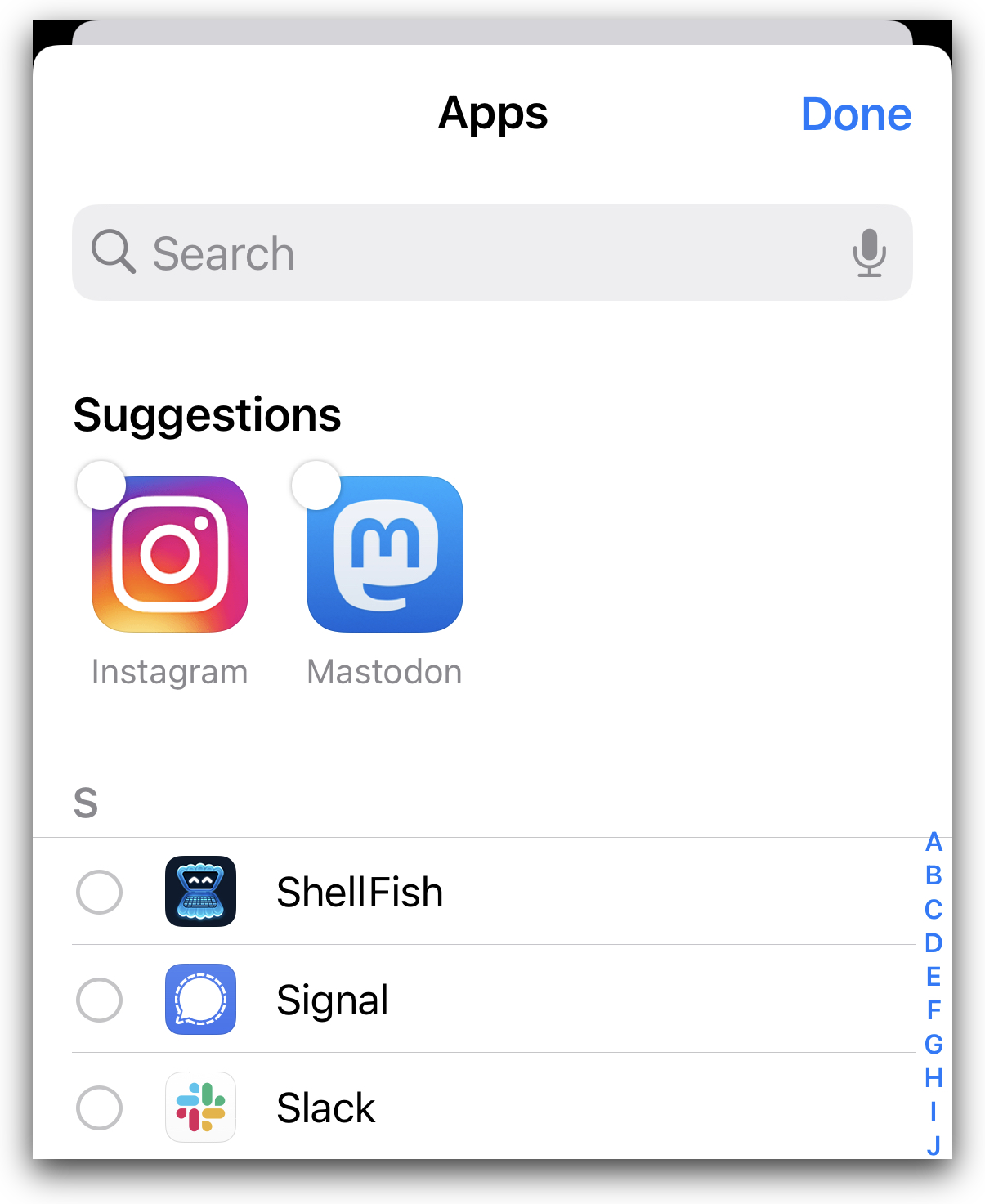 Shortcuts app is missing when configuring a focus mode's allowed apps